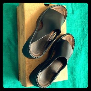 NAOT Roma Matt Black Leather Sandal - Size 9 - 9.5
